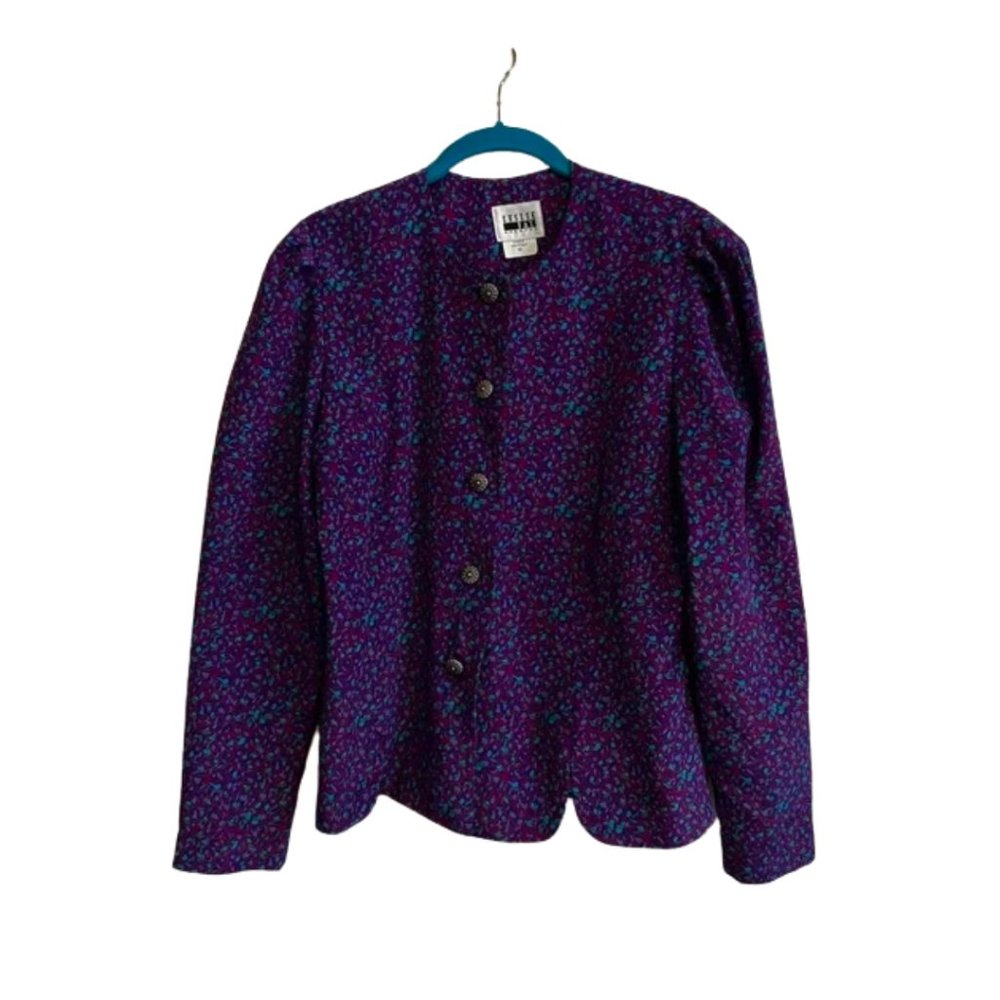 Vintage Leslie fay purple button down jacket